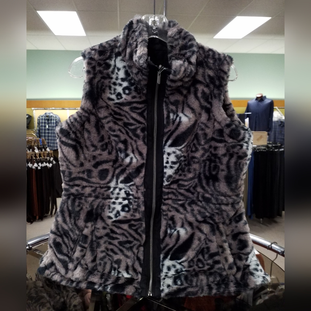 Reversible faux fur vest